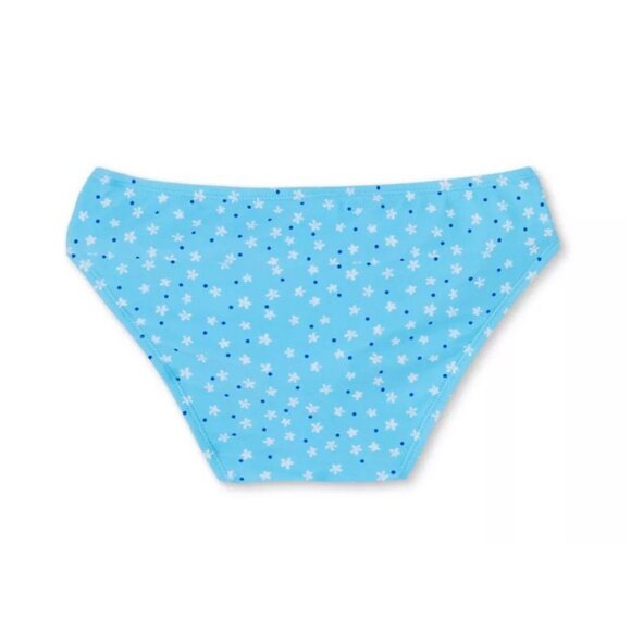Xhilaration Juniors' Cheeky String Bikini Bottom Blue Floral Print Size XL - Picture 4 of 7